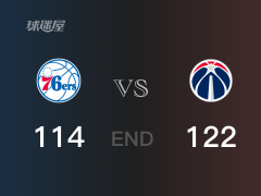 【战况】NBA季后赛：全场结束，奇才122-114战胜76人，比尔27+4+4