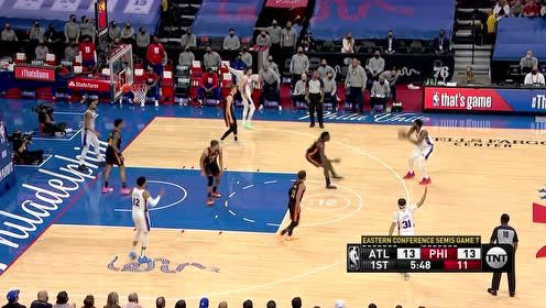 【2021年06月21日 老鹰vs76人集锦】一个人的炫技舞台 恩比德蛇皮走位翻身跳投杀人诛心