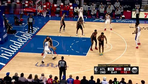 【2021年06月21日 老鹰vs76人集锦】抬手命中神仙球 希尔极限抛投打进2+1