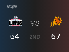 NBA季后赛：半场战罢，太阳以57-54领先快船，艾顿14+4