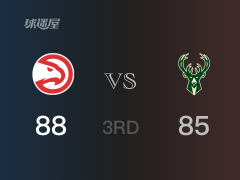 NBA季后赛：老鹰以88-85领先雄鹿，结束三节