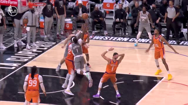 【2021年06月27日 太阳vs快船集锦】保罗助飞艾顿空接重扣 超越丹尼斯·约翰逊位列NBA季后赛助攻榜第12位