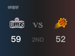 NBA季后赛：半场结束，快船以59-52领先太阳，小莫里斯20+2