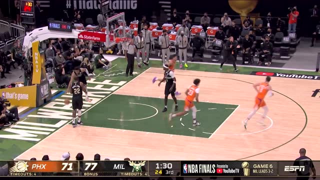 【2021年07月21日 太陽vs雄鹿集錦】克勞德鬼手搶斷 布克一騎絕塵拉桿上籃得手