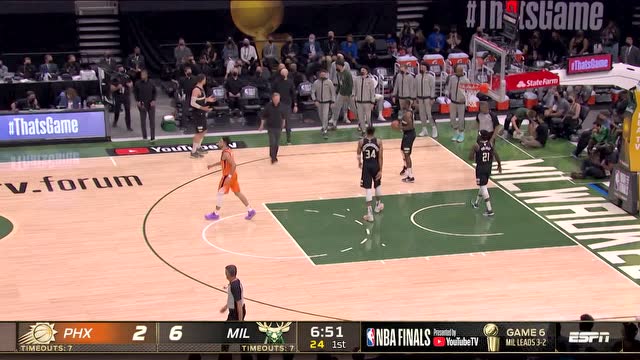 【2021年07月21日 太陽vs雄鹿集錦】是時候操作一波了！保羅三分線開鏡瞄準一擊即中