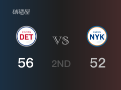 NBA季前赛:活塞以56-52领先尼克斯,结束半场
