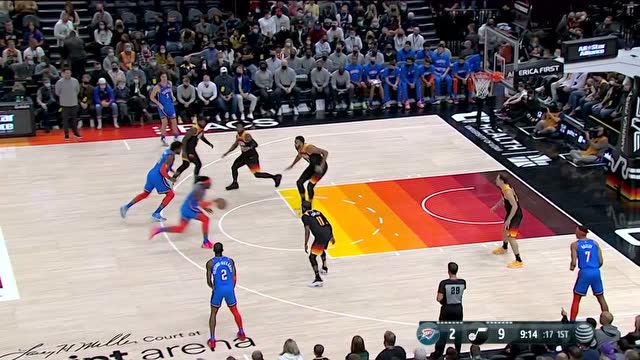 【2021年10月21日 雷霆vs爵士集錦】聽說你是DPOY 多爾特頂飛戈貝爾上籃打進(jìn)