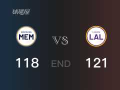 【战况】NBA常规赛：全场战罢，湖人121-118战胜灰熊，安东尼28+3