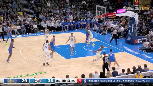 【2021年10月27日 勇士vs雷霆集錦】2.13的身高動作竟然如此順滑 波庫舍夫斯基漂移三分空心入網(wǎng)