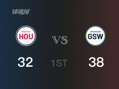 NBA常規(guī)賽：首節(jié)戰(zhàn)罷，勇士以38- 32領(lǐng)先火箭，普爾15+2