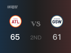 NBA常规赛：半场结束，老鹰以65-61领先勇士，特雷-杨21+7