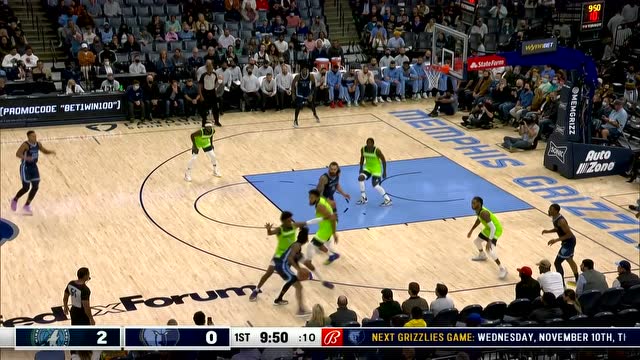 【2021年11月09日 森林狼vs灰熊集锦】研究透了你了 爱德华兹眼疾手快抢断反击助攻贝弗利