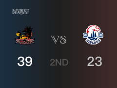 CBA常规赛 ：半场数据， 江苏以39-23领先青岛，吴冠希8+8+2