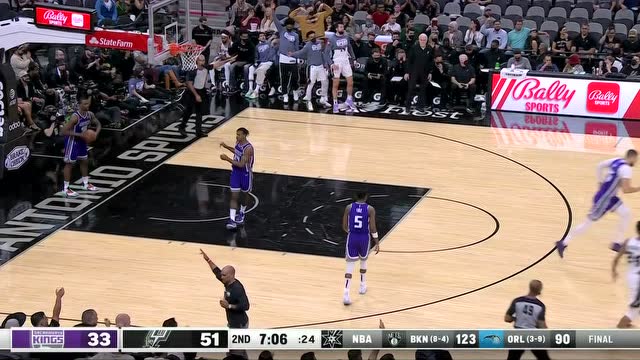 【2021年11月11日 国王vs马刺集锦】一来就来个连珠炮 福布斯+瓦塞尔先后三分飙进