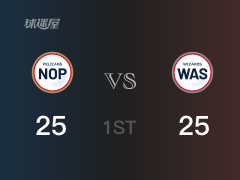 NBA常規(guī)賽：首節(jié)結(jié)束，奇才以25-25戰(zhàn)平鵜鶘，波普5分