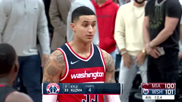 【2021年11月21日 热火vs奇才集锦】心脏稳的很！库兹马最后1分钟稳稳4罚命中