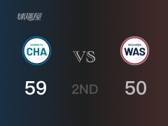NBA常规赛：半场结束，黄蜂以59-50领先奇才，三球17+7+2