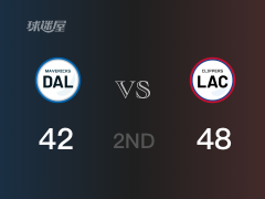 NBA常规赛 ：半场数据， 快船以48-42领先独行侠，杰克逊12+3+2