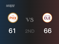 NBA常規(guī)賽：騎士以66-61領(lǐng)先太陽(yáng)，結(jié)束半場(chǎng)