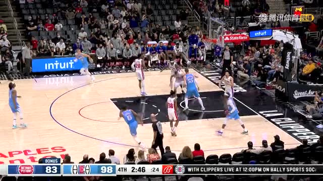 【2021年11月27日 活塞vs快船集锦】活塞96-107快船 格兰特空砍两双雷吉21+4率队送对手五连败
