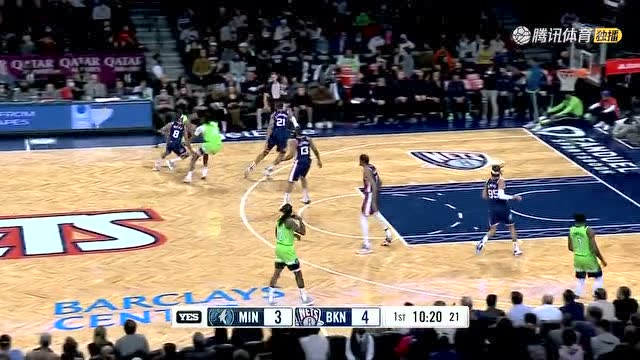 【2021年12月04日 森林狼vs篮网集锦】开场状态十足 米尔斯急停中投稳稳命中
