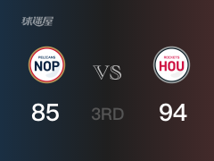 NBA常規(guī)賽：三節(jié)戰(zhàn)罷，火箭以94- 85領(lǐng)先鵜鶘，戈登23+5