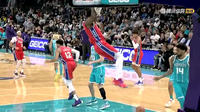 【2021年12月09日 76人vs黃蜂集錦】扣籃讓你玩明白了 恩比德自拋自扣輕松寫意