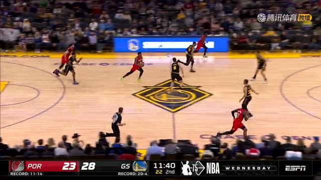 【2021年12月09日 开拓者vs勇士集锦】小佩顿空接扣飞别利察补篮命中 利特尔接球起飞肆虐篮筐