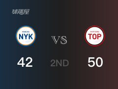 半场战罢，猛龙50-42领先尼克斯