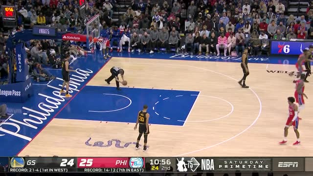 【2021年12月12日 勇士vs76人集锦】反击一条龙贯穿全场 米尔顿杀入敌营快攻得手