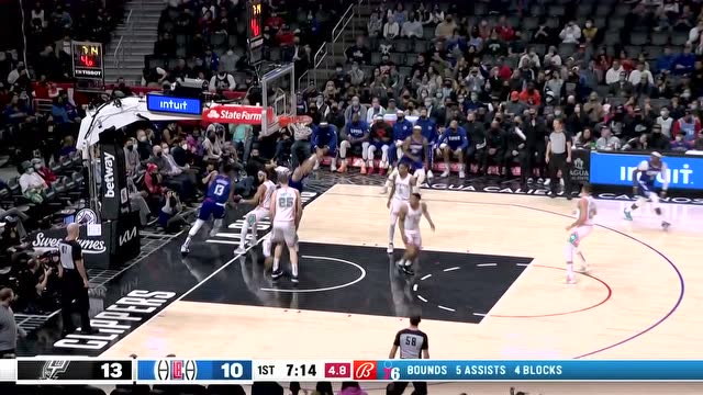 【2021年12月21日 馬刺vs快船集錦】休息過后狀態(tài)火熱 喬治寫意背傳祖巴茨單臂劈筐