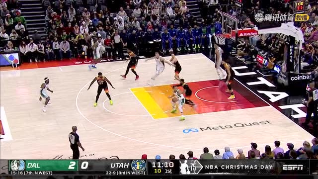 【2021年12月26日 独行侠vs爵士集锦】连续轰炸内线 布伦森撕裂防线连投连中