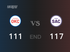 【战况】NBA常规赛：全场数据，国王117-111战胜雷霆，哈利伯顿24+2+10