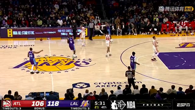 【2022年01月08日 老鷹vs湖人集錦】詹姆斯完成2113次搶斷 名列NBA搶斷榜前十位