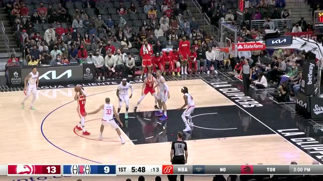 【2022年01月10日 老鹰vs快船集锦】特雷杨vs快船集锦 全场19+7连送秒传盘活进攻难救主