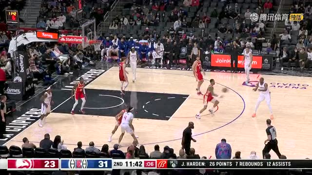 【2022年01月10日 老鹰vs快船集锦】老鹰93-106快船 快船全民皆兵七人上双射落老鹰