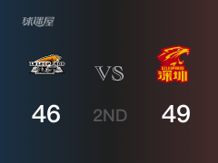 CBA常规赛：半场结束，深圳以49-46领先辽宁，贺希宁18+2+6
