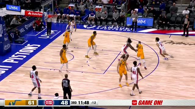 【2022年01月11日 爵士vs活塞集錦】坎寧安精準傳球轉移弱側 助迪亞洛三分穿心