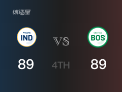 NBA常規(guī)賽：四節(jié)結(jié)束，凱爾特人以89-89戰(zhàn)平步行者，布朗21+13+4