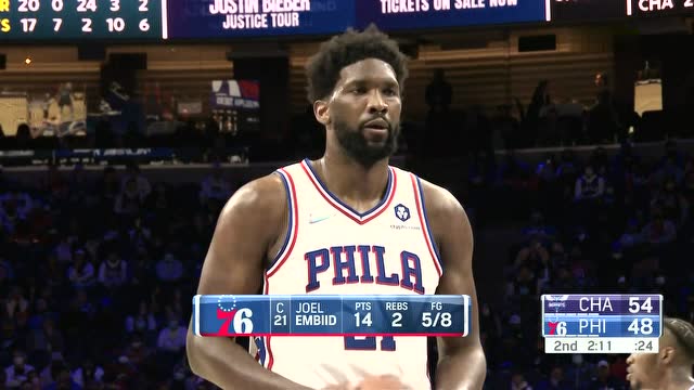 【2022年01月13日】NBA常规赛:黄蜂vs费城第2节中文解说回放