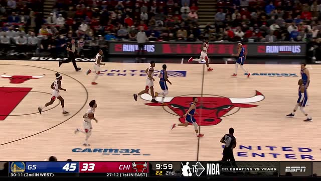 【2022年01月15日 勇士vs公牛集錦】手感說來就來 庫里中投+三分連取5分