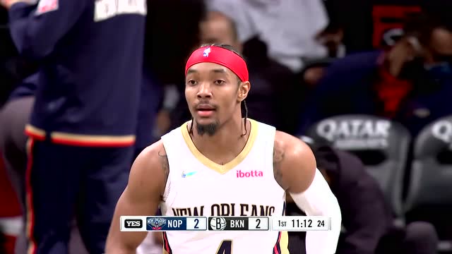 【2022年01月16日 鵜鶘vs籃網(wǎng)集錦】張手就有不拖沓 格拉漢姆急停中投穩(wěn)穩(wěn)命中