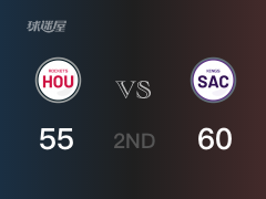 NBA常规赛:半场战罢,国王以60-55领先火箭,福克斯12+3+2