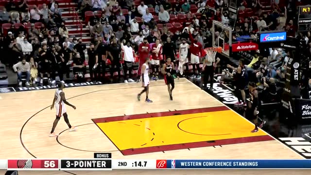 【2022年01月20日 开拓者vs热火集锦】塔克假突真传吸引火力 马丁底角精准三分杀人诛心