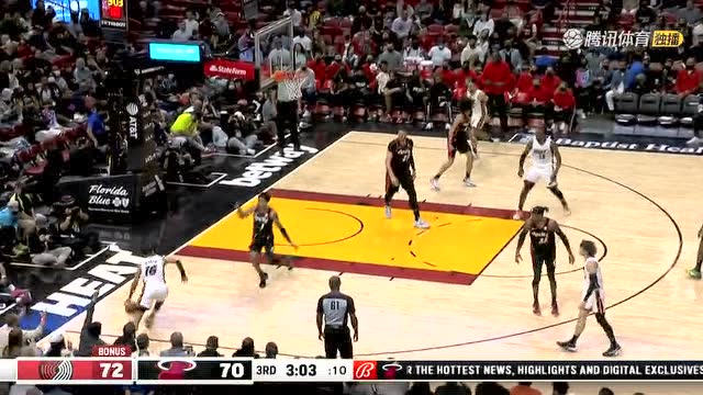 【2022年01月20日 开拓者vs热火集锦】场上场下全员沸腾!马丁脚踩弹簧突破2+1后仰天怒吼振奋军心