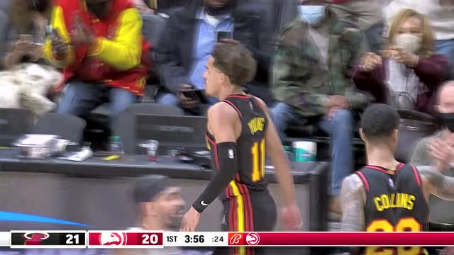 【2022年01月22日 热火vs老鹰集锦】翩翩起舞跳起来了！特雷杨耀眼单打轻松单吃塔克