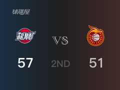 CBA常规赛：半场结束，广州以57-51领先山西，TJ-利夫19+6+2