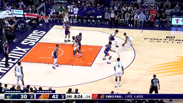 【2022年01月25日 爵士vs太陽集錦】老炮張弓搭箭三分命中 休斯顏射保羅強勢回應(yīng)