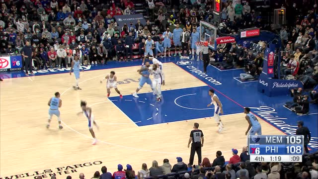 【2022年02月01日 灰熊vs76人集錦】灰熊119-122費城 莫蘭特空砍37分馬克西33+8關(guān)鍵上籃鎖定勝局
