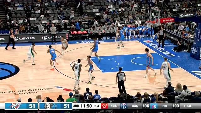【2022年02月03日 雷霆vs独行侠集锦】假突真传吸引防守 东契奇助飞鲍威尔空接暴扣